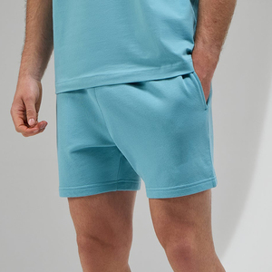 Custom Logo Summer Casual Sweat Shorts for Men Cotton <b>Elastic</b> Waist Plain Running Shorts with Pocket - Product Image 1