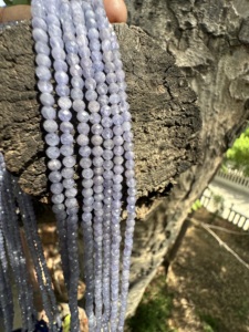 Natural Tanzanite Beads 32 Cm <b>Long</b> Strand 3mm Faceted Round Beaded <b>Necklace</b> Making Healing Gemstone Birthstone India - Product Image 5