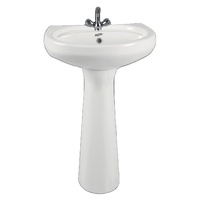 Vente exclusive, lavabo sur pied en céramique blanche brillante de haute qualité, à un seul trou, monté au sol, ovale, capacité de 20 L, garantie de 5 ans, SANSO