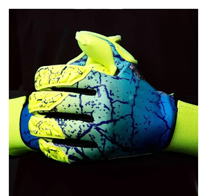 Gants de gardien de but de football à doigts entiers en PU, avec impression anti-dérapante, respirants, à fermeture auto-agrippante, sangle de poignet réglable, unisexe - Product Image 6