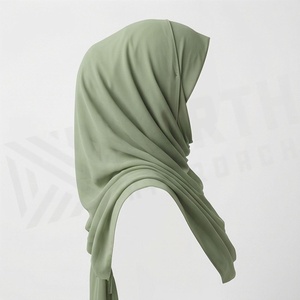 Women Solid Color Chiffon Hijab Breathable Daily Wear Islamic Scarf Shawl - Product Image 3