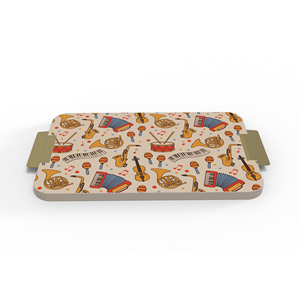Bandeja rectangular para servir con diseño de instrumentos musicales de dibujos animados, platos de plástico para fiestas. - Product Image 3