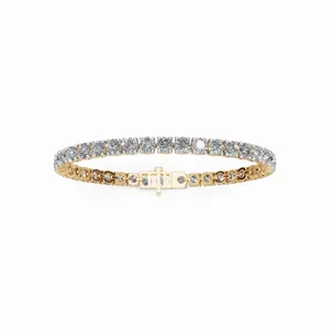 Bracelet et jonc tennis pour femme Eleanor, 38 diamants ronds cultivés en laboratoire, or 10/14/18 carats, certifié IGI, fabriqué en Inde - Product Image 1