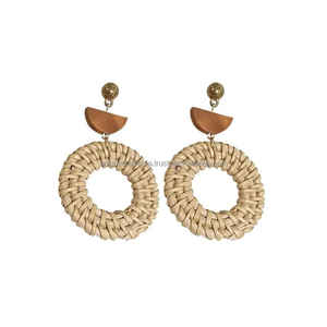 Pendientes de Ratán Bohemios de Moda, los Más Vendidos del 2025, Hechos a Mano con Forma de Luna, Venta al por Mayor en India por UCI - Product Image 4