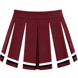 Ensemble d'uniforme de cheerleading bordeaux : Crop top et jupe plissée pour compétition de danse d'équipe, tenue de performance sportive - Product Image 6