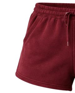 Shorts en molleton de coton bordeaux personnalisés pour femmes, taille élastique, décontractés, pour l'été, vêtements de détente, fabricant sur mesure, qualité supérieure - Product Image 3