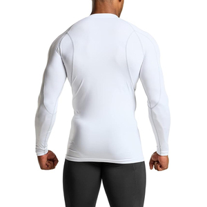 Camiseta de Compresión de Manga Larga Blanca para Hombre, Spandex/Poliéster, Secado Rápido, Top Deportivo de Manga Larga, UPF50+, Transpirable, Ecológica - Product Image 2