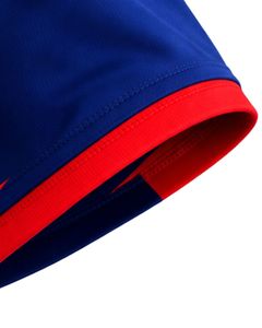 Conjunto de camiseta y pantalones cortos deportivos con estampado azul marino y rojo para hombre, ropa deportiva transpirable de secado rápido para entrenamiento de gimnasio, ropa deportiva atlética - Product Image 3
