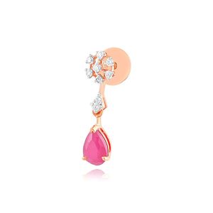 Boucles d'oreilles en forme de poire avec diamant de laboratoire en or rose - Product Image 1