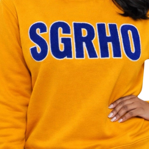 Sweat-shirt en chenille à manches longues Sigma Gamma Rho Gold SGRHO pour femme, mélange de coton, coupe décontractée et élégante - Product Image 2