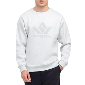 Sudadera de Cuello Redondo de Algodón Blanco para Hombre, Corte Regular, Manga Larga, Estampado en la Espalda, Informal, para Otoño e Invierno - Product Image 5