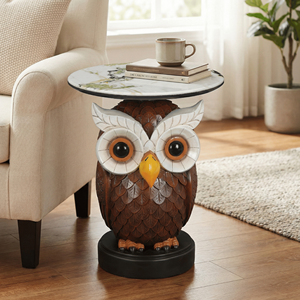 Tavolino d'Appoggio a Forma di Gufo, Statua Animale, Tavolini per Arredamento Soggiorno - Product Image 3