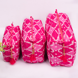 Beautiful Cotton Zippered Reusable Handmade Newest Portable Unique Design Makeup <b>Bag</b> Cosmetic Multifunction Large Organizer - Product Image 1