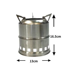 Estufa de Leña Desmontable de Acero Inoxidable para Acampar, Cocinar al Aire Libre y Calefacción - Product Image 3