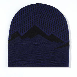 Gorro de Punto Jacquard con Patrón Geométrico Unisex, 56-58CM, Gorro de Invierno, Estilo Casual, Acrílico, Cálido, para Exteriores, para Adultos - Product Image 3