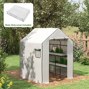 Telo di Ricambio 01 0472 per Serra Agricola 140x143x190 cm, Bianco, Antistrappo, in PE Rinforzato, per Serra Agricola - Product Image 2