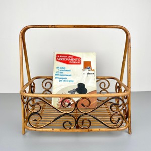 Porte-revues en rotin, organisateur de bureau et accessoires, supports de rangement pour livres et journaux - Product Image 6
