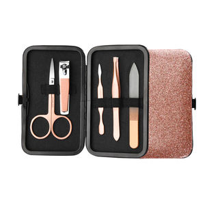 Set de Manicura y Pedicura Profesional de 5 Piezas en Acero Inoxidable con Acabado Dorado Rosa Brillante, Estuche para Adultos, Regalo de Año Nuevo 2026 - Product Image 5