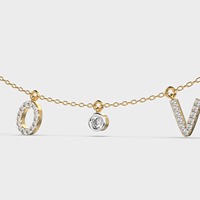 Collier avec pendentif couronne en forme de lettre d'amour plaqué or 14 carats |   Pendentif d'amour initial de luxe |   Collier de mariage délicat avec sertissage clos en laboratoire