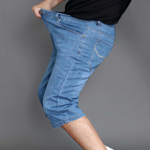Pantalones Cortos de Mezclilla para Hombre, Transpirables, Cómodos, para Todo Clima, Color Azul Lavado, Casuales, de Algodón de Alta Densidad, Premium - Product Image 2