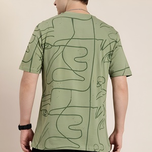 T-shirt pour homme à imprimé graphique surdimensionné, coton premium, décontracté, manches courtes, col rond, streetwear, doux, respirant, léger - Product Image 5