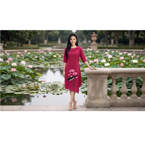 Robes droites en lin de luxe de 70 cm avec manches de 22 cm pour les soirées, le travail et le bureau - Product Image 2