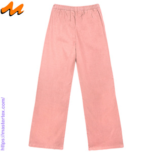 Pantalon en jean taille mi-haute pour femme, coupe ample, décontracté, avec cordon de serrage, couleur unie, délavé, jambe large, pour l'été, lavable, usage quotidien, 8.4Oz - Product Image 2