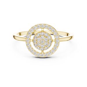 Anillo minimalista apilable con diamante de corte redondo para mujer, banda a juego de oro macizo de 14k, para regalo, compromiso, aniversario, boda - Product Image 1