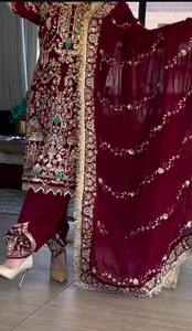 FATEMA FASHION Salwar Kameez Tradicional Indio de Seda Crujiente, Secado Rápido, para Todas las Estaciones, Verde, Bordado, Corte Regular, Moderno para Mujer - Product Image 2