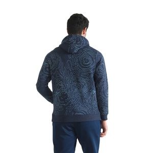 Sweat à capuche pour hommes avec poches avec logo personnalisé en gros sweat à capuche imprimé bleu personnalisé pull en coton sweat haut à capuche décontracté - Product Image 2