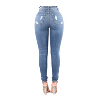 Damen Skinny Jeans mit Löchern und Schleifen-Design im Y2K-Stil, Neue Mode Denim Bleistifthosen S-XXXL