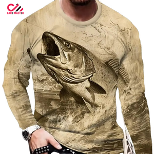 Chemises de pêche pour hommes en gros, manches longues, protection solaire, impression de logo personnalisé - Product Image 1