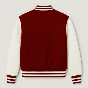 Custom Made <b>Man</b> Varsity <b>Baseball</b> <b>Jacket</b> 100% Wool Stand Collar with Front Logo Print Cartoon/Patchwork Design <b>for</b> Winter Season - Product Image 6