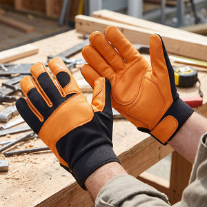 Gants de travail en cuir de vachette véritable, rembourrés et renforcés en EVA, gants de sécurité industriels anti-coupure - Product Image 4