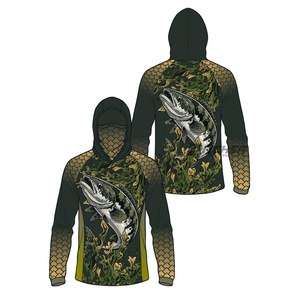 Camisas de Pesca con Capucha, Impermeables, Anti-UV 50+, de Secado Rápido y Transpirables, de Poliéster y Elastano, Manga Larga para Pescadores - Product Image 1