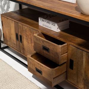 Table console industrielle en bois Vandana Lunaris Falcon, meuble d'appoint moderne en bois massif - Product Image 3