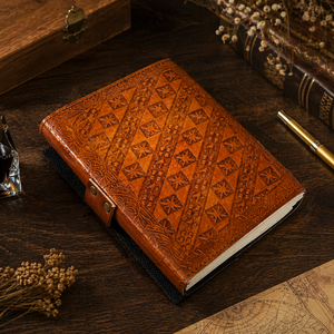 NEW ERA Rustic Brown Genuine Leather Thread Sewn Journal Vintage 5x7 100 Sheets Handmade Travel <b>Diary</b> Sketchbook Gift - Product Image 3