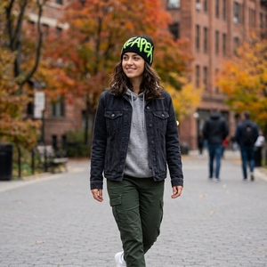 Custom Black Knit Beanie Hat Neon Green Custom Logo Ribbed <b>Winter</b> <b>Cap</b> Unisex Streetwear Fashion Headwear Wholesale - Product Image 6
