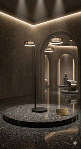 Lámpara de Pie Moderna de Metal, Pantalla Giratoria Marrón, Base E26, LED Blanco Cálido 2700K, Altura Ajustable, Uso Residencial, Lumetal Vietnam - Product Image 4
