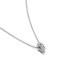 Colgantes de cuentas Rondelle de oro macizo de 10k, 14k, 18k con diamantes cultivados en laboratorio de corte redondo engastados en bisel, collares con dije de rueda de 15-18 pulgadas, fabricación - Product Image 3