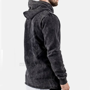 Vente directe usine 2026 – Nouveaux sweats à capuche amples pour hommes, effet délavé, avec logo personnalisé, en tissu polaire respirant et écologique - Product Image 4