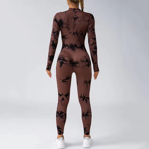 Ensemble côtelé réversible écologique pour femmes, débardeur de course à manches longues et taille élastique, motif uni, col en V - Product Image 6