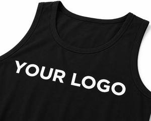 Camiseta sin mangas con cuello redondo personalizada para hombre, de secado rápido, ajuste deportivo, logotipo impreso personalizado en la parte delantera, 100% poliéster tejido transpirable - Product Image 2