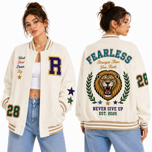 Blouson Bomber en Laine Surdimensionné Personnalisé de Haute Qualité pour Femme, Style Baseball Grande Taille, Respirant avec Broderie Appliquée pour Filles - Product Image 5