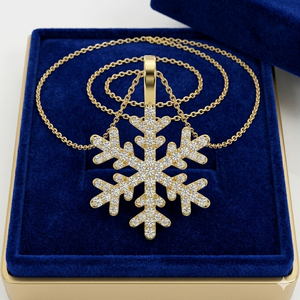 Vintage Celestial Custom 10K <b>Solid</b> <b>Gold</b> Hiphop Rhodium Plated Moissanite Diamond Iced Bling Snowflake <b>Pendants</b> Charms Necklaces - Product Image 3