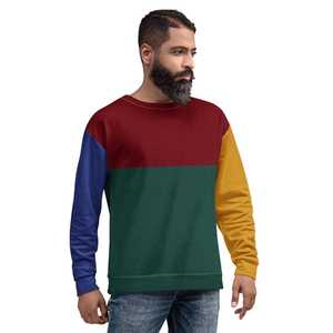 Sudadera Unisex de Forro Polar con Bloques de Color, Cuello Redondo Premium, Estilo Casual Oversize, Ropa Urbana - Product Image 5