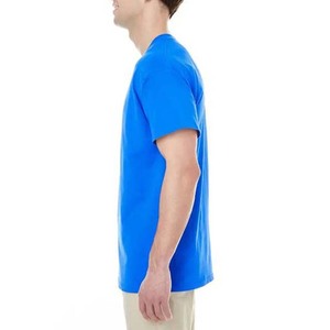 เสื้อยืดผู้ชายสีฟ้าอ่อน คุณภาพสูง แบบเรียบ โอเวอร์ไซส์  รับออกแบบโลโก้  ผ้าฝ้าย แขนสั้น คอกลม - Product Image 3