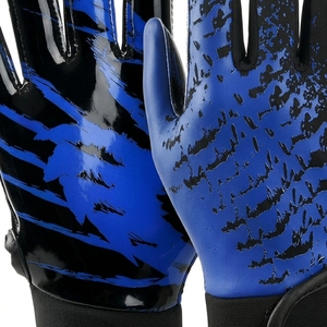Full Finger Football Gloves <b>Blue</b> Black Sublimation Print Non Slip Outdoor Sport Unisex All Seasons Hook And Loop Closure - Product Image 6