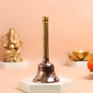 ระฆังบูชาพระพุทธศาสนาทำจากทองเหลือง ตกแต่งแบบจีนโบราณ พร้อมดอกบัว - Product Image 3
