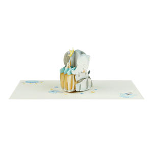 Carte de vœux personnalisée en 3D avec un éléphant bébé pour les cadeaux de baby shower - Product Image 6